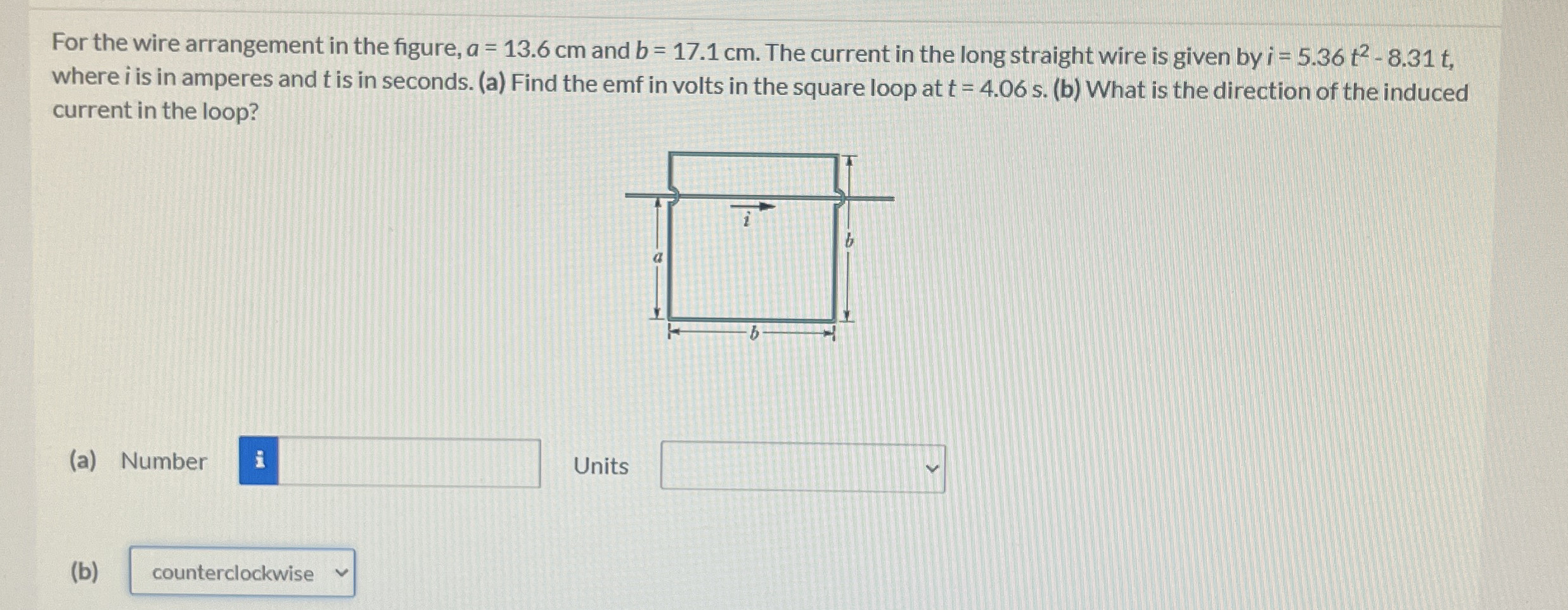 For the wire arrangement in the figure, a = 1 3 .