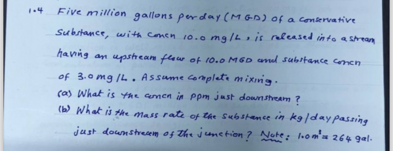 1 . 4 Five million gallons perday ( MGD ) of a