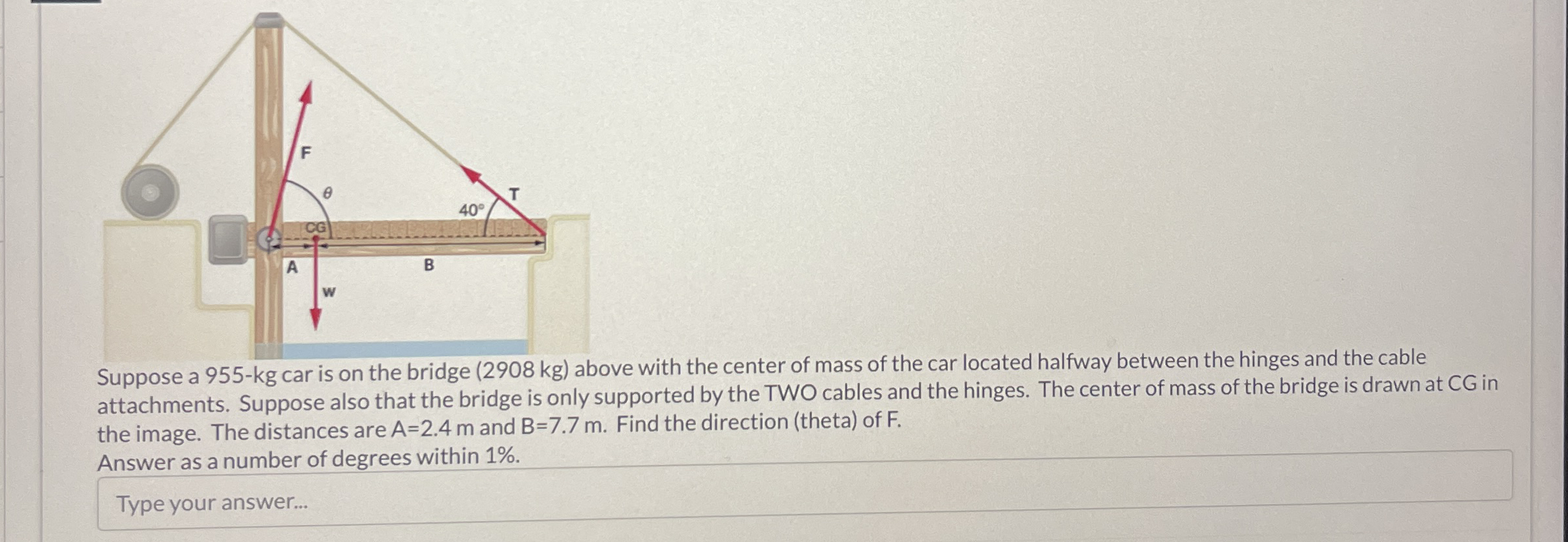 Suppose a 9 5 5 - k g car is on the bridge ( 2 9