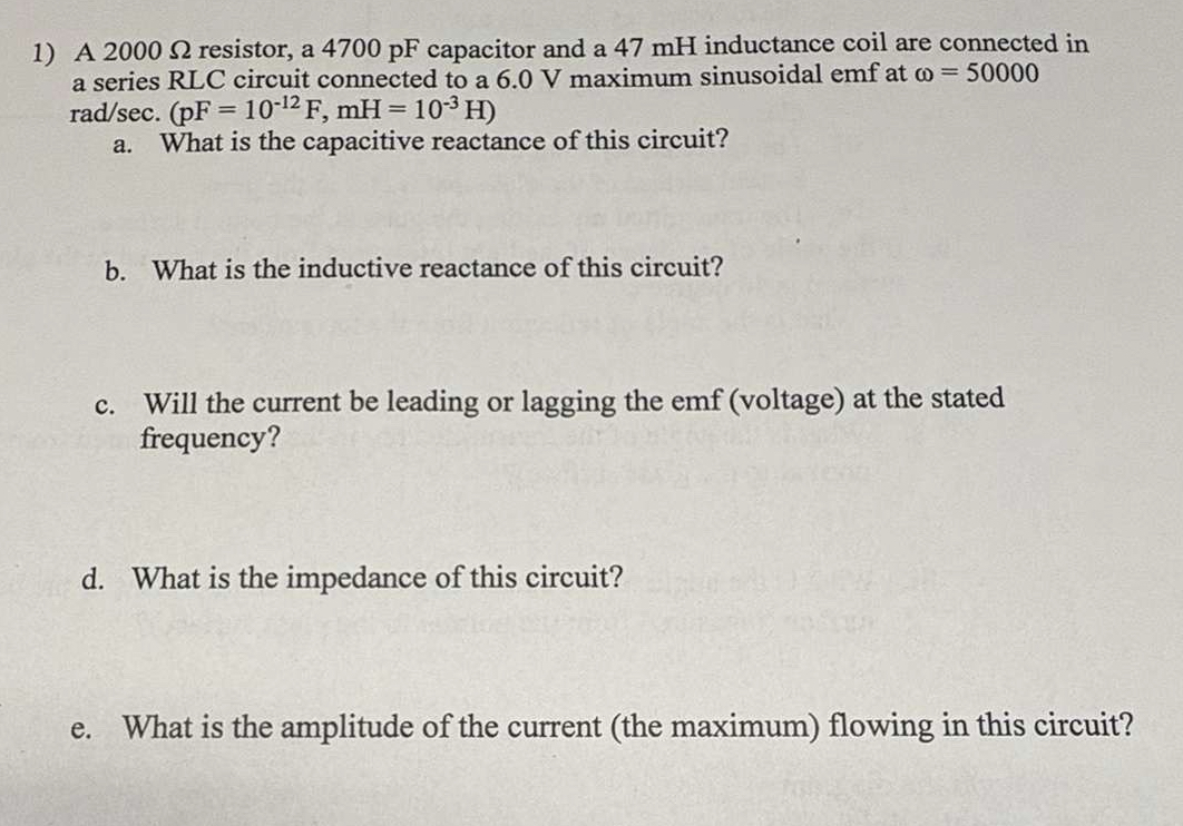 A 2 0 0 0 resistor, a 4 7 0 0 pF capacitor and a
