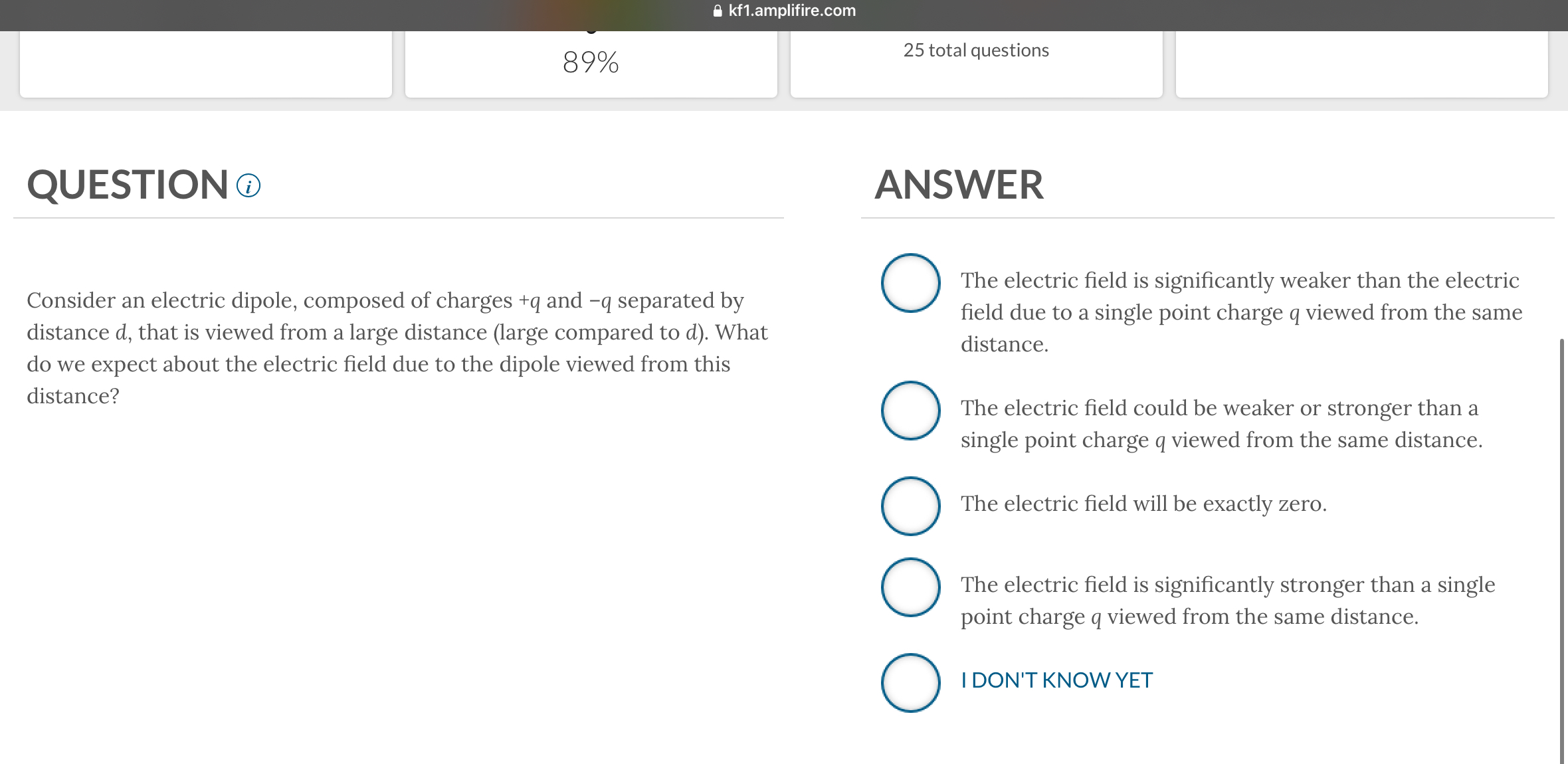 kf 1 . amplifire.com 8 9 % 2 5 total questions