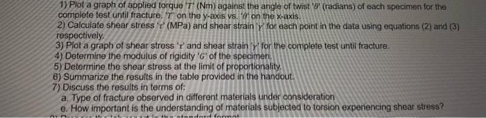 For each specimen draw two curves on the same