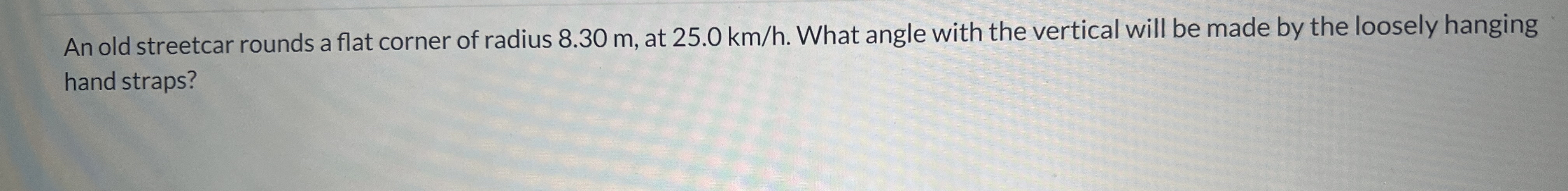 An old streetcar rounds a flat corner of radius 8