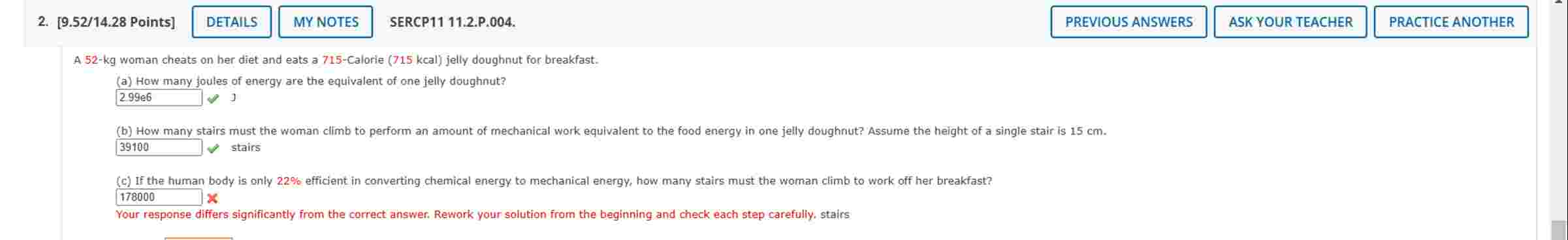 A \ ( 5 2 - \ mathrm { kg } \ ) woman cheats on