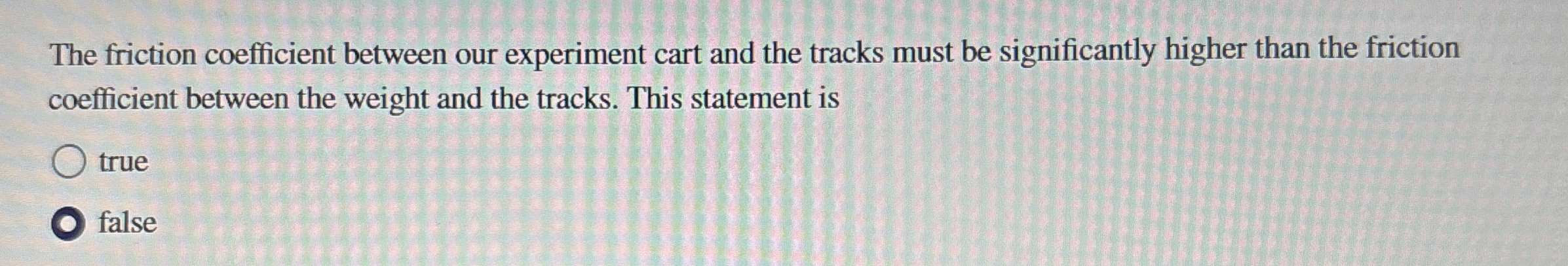 The friction coefficient between our experiment