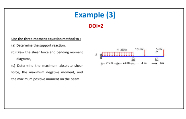 Example ( 3 ) DOI = 2 Use the three - moment