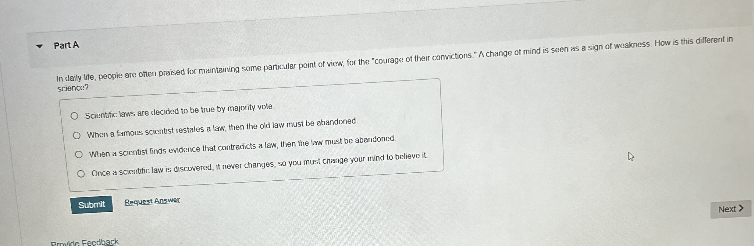 Part A In daily life, people are often praised