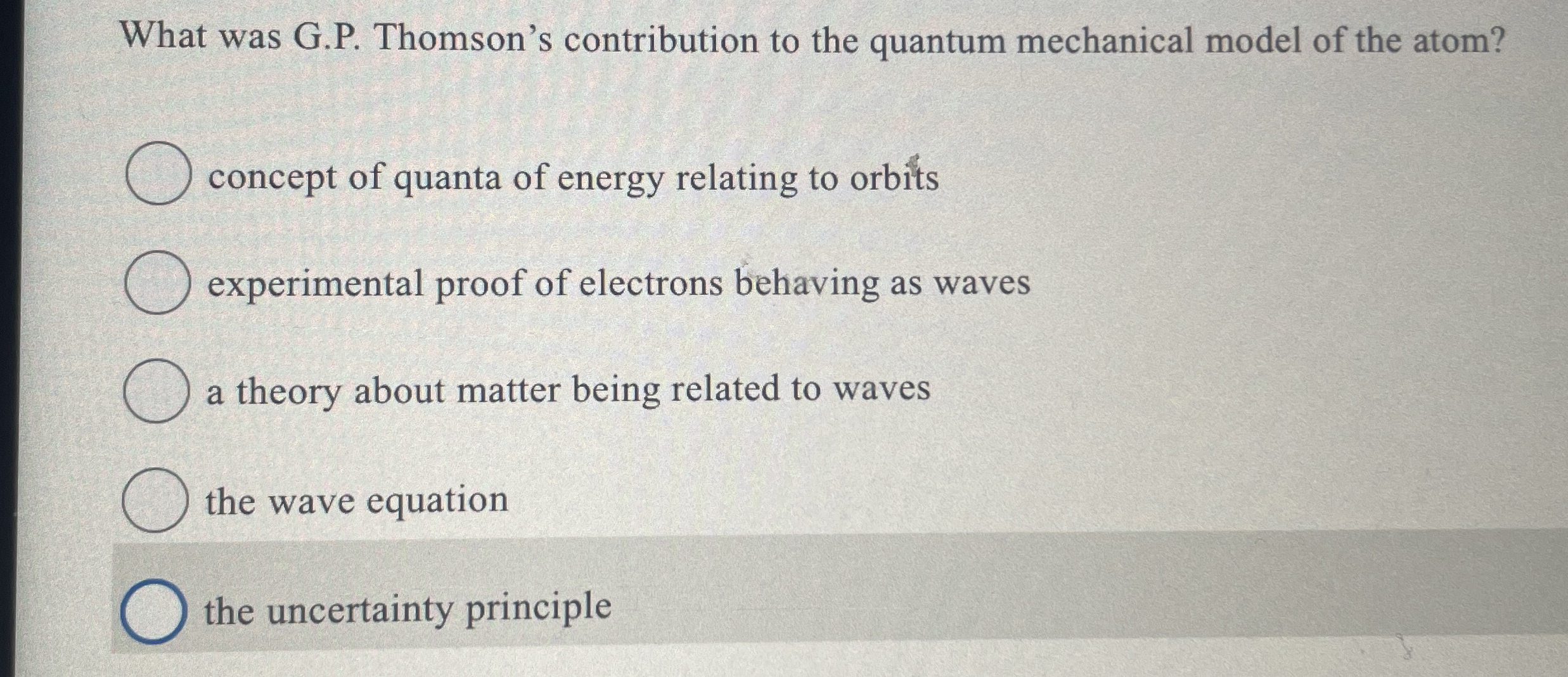 What was G . P . Thomson's contribution to the