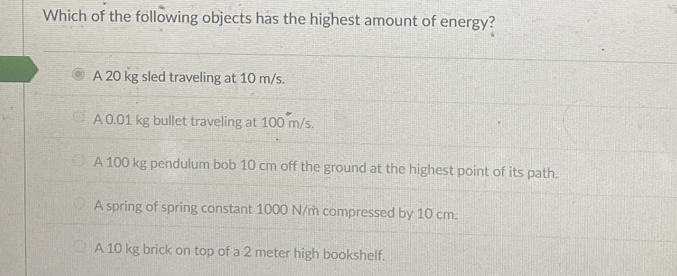Which of the following objects has the highest