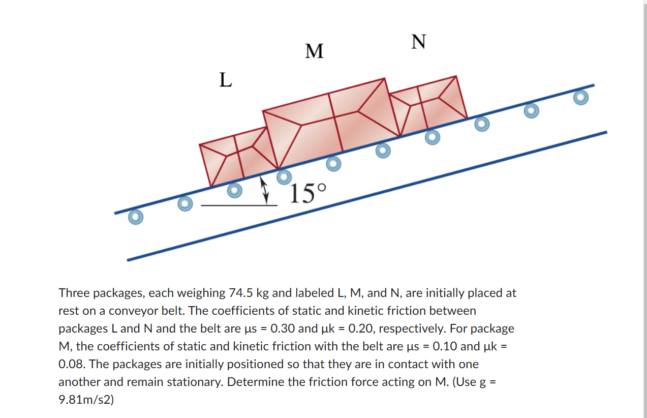 Three packages, each weighing 7 4 . 5 kg and