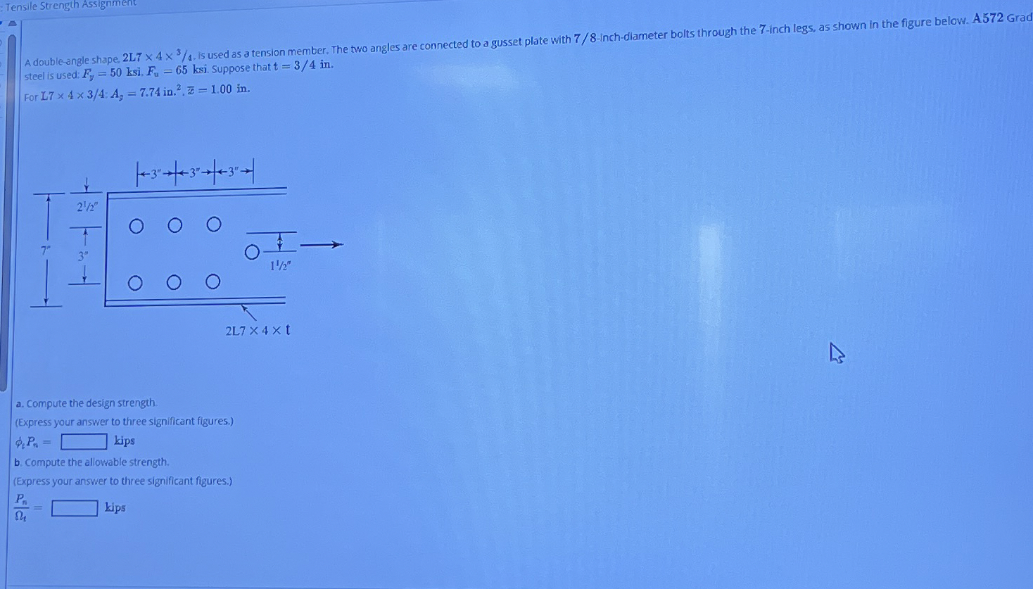 Tensile Strength Assignment A double - angle