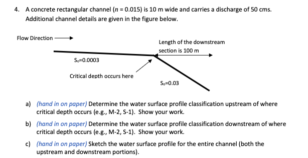 4 . A concrete rectangular channel \ ( ( n = 0 .