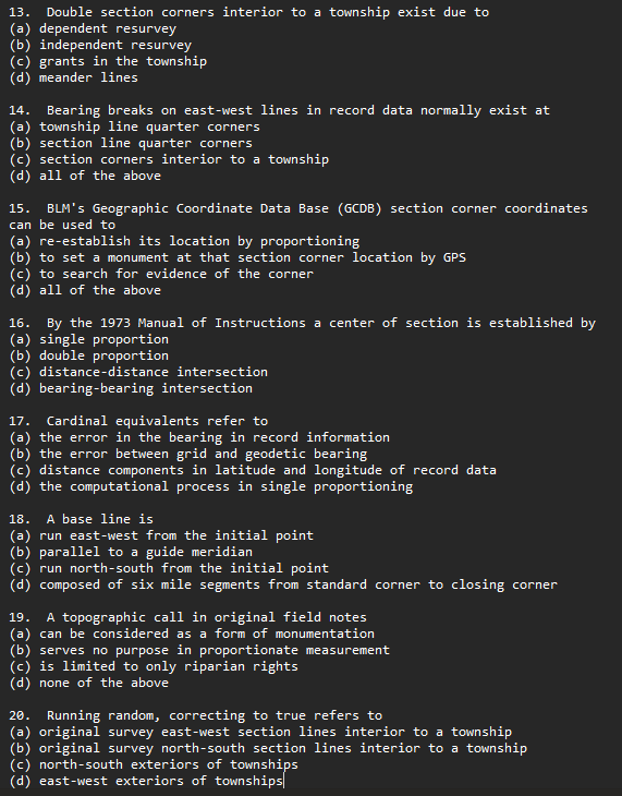 1 3 . Double section corners interior to a