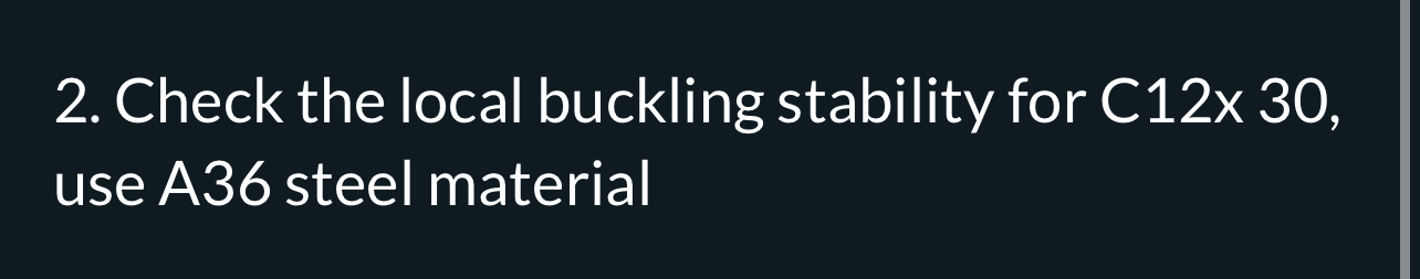 Check the local buckling stability for C 1 2 x 3