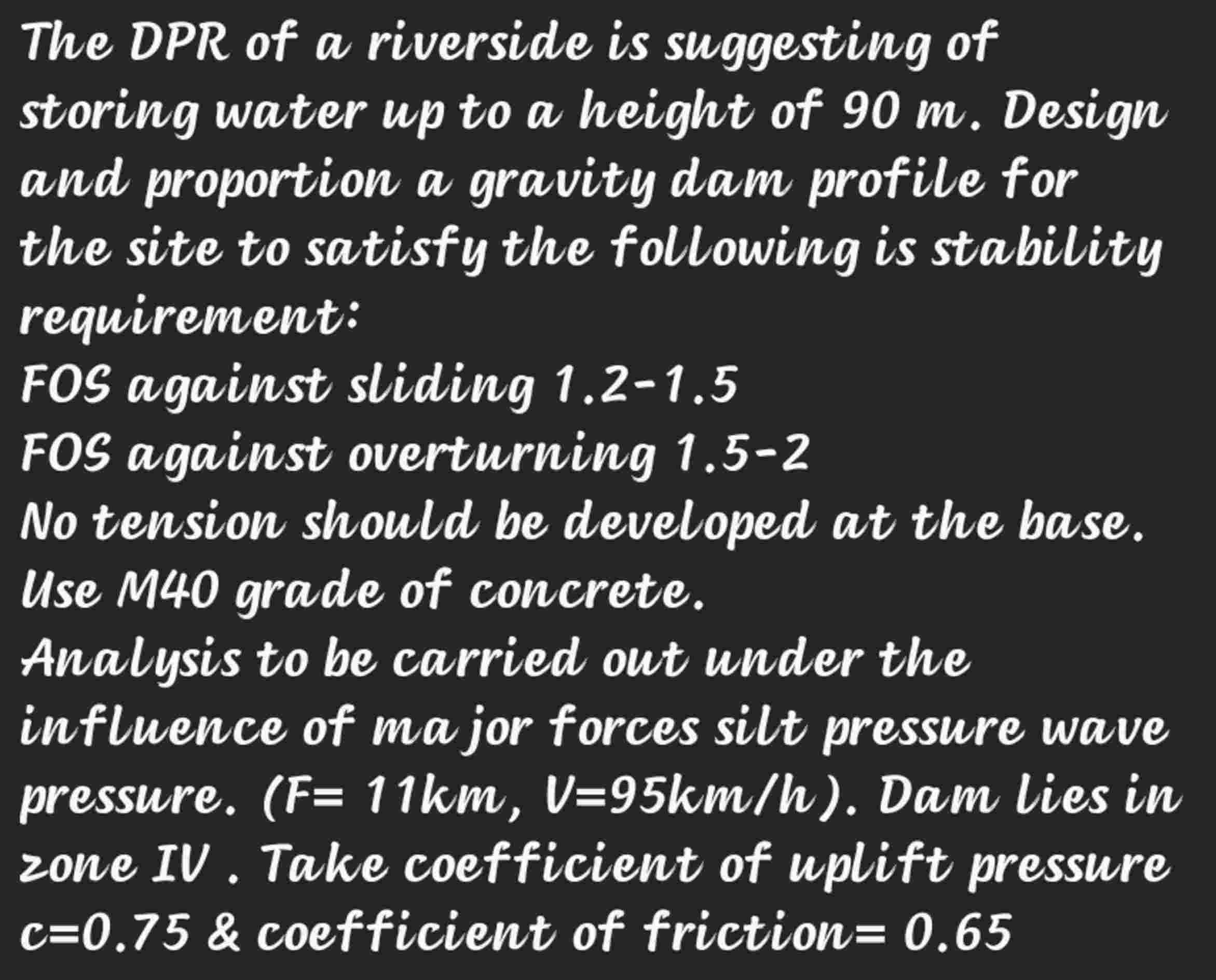 The DPR of a riverside is suggesting of storing