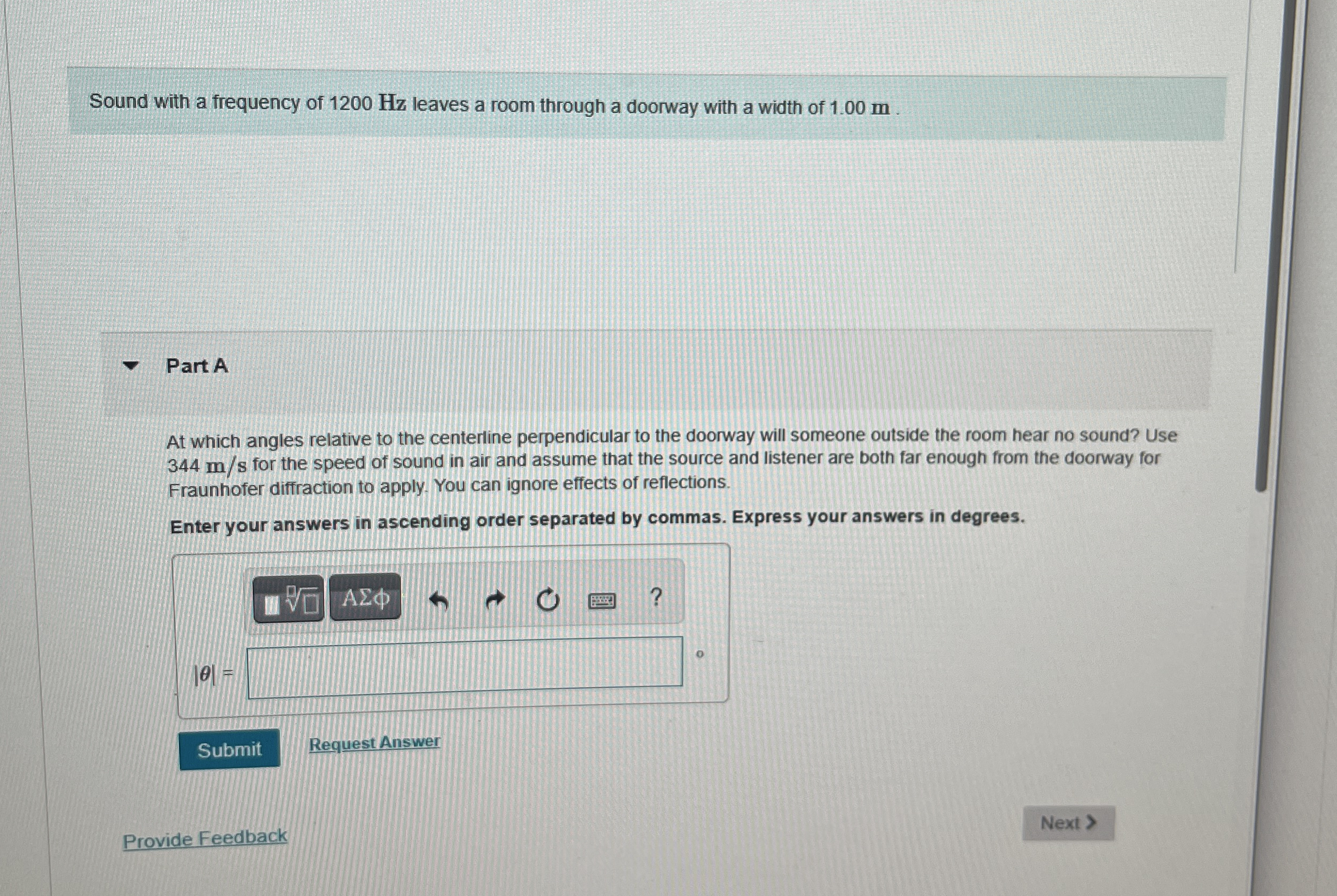 Sound with a frequency of 1 2 0 0 Hz leaves a