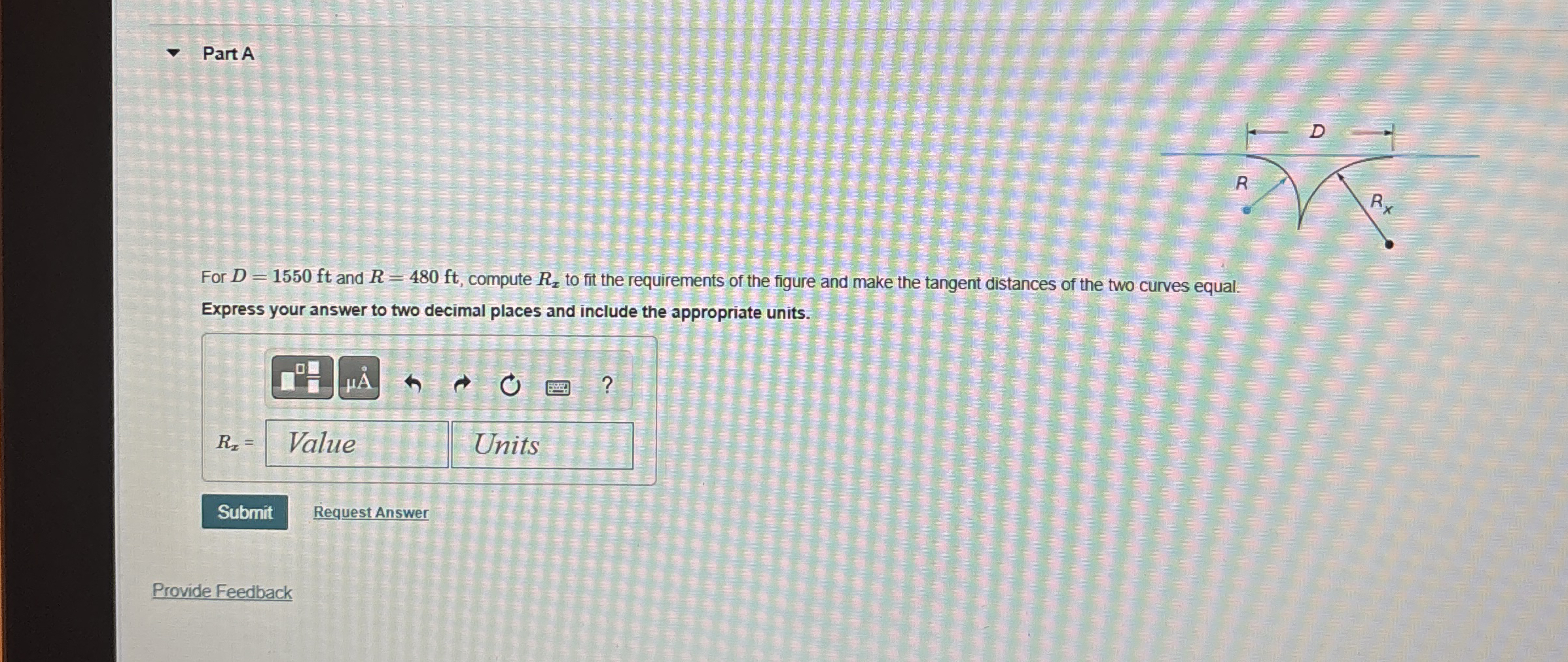 Part A For D = 1 5 5 0 f t and R = 4 8 0 f t ,