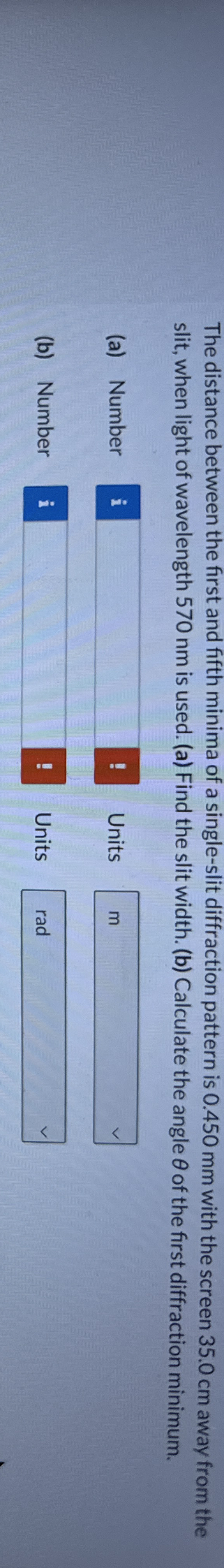The distance between the first and fifth minima