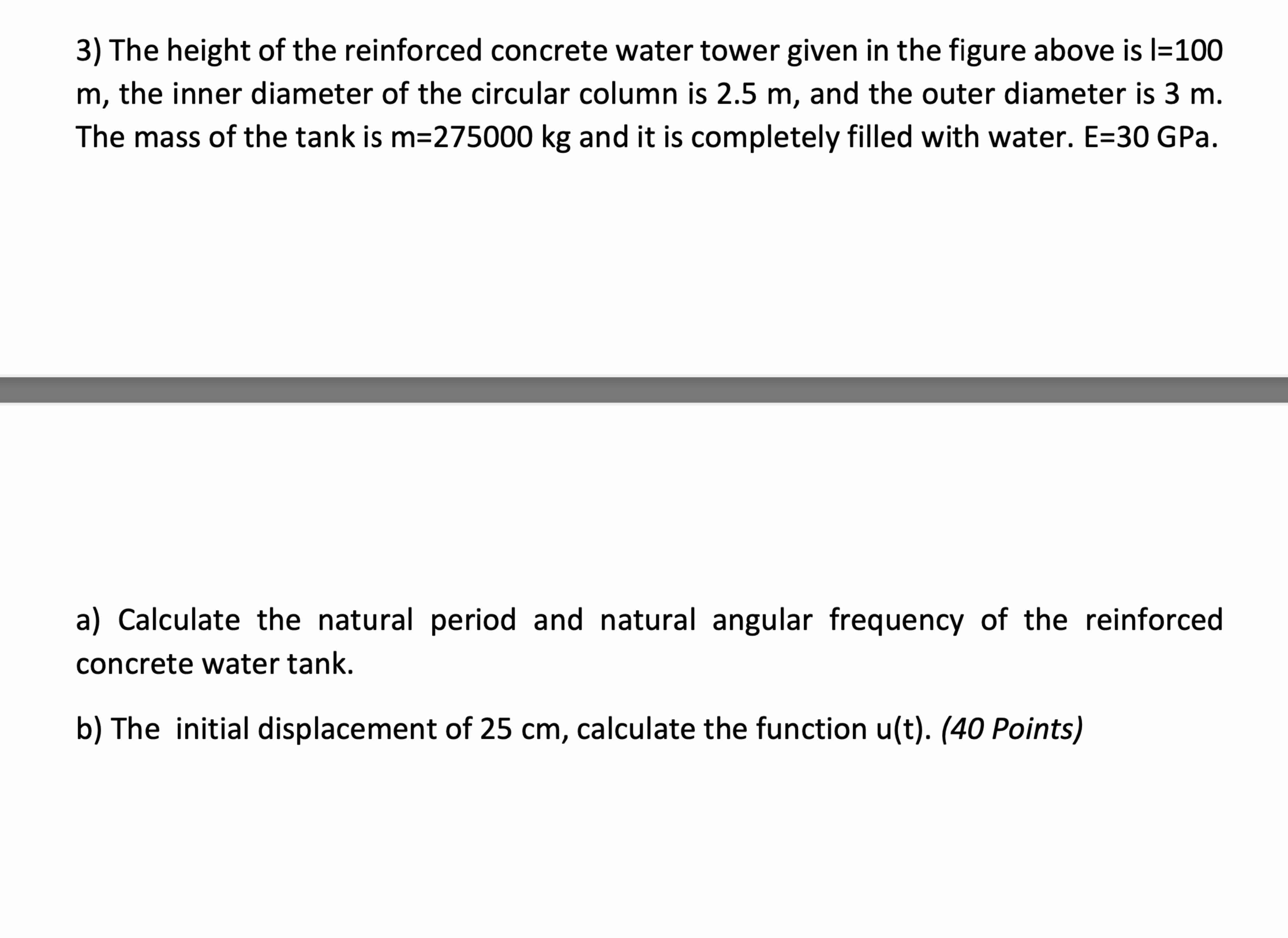 The height of the reinforced concrete water tower