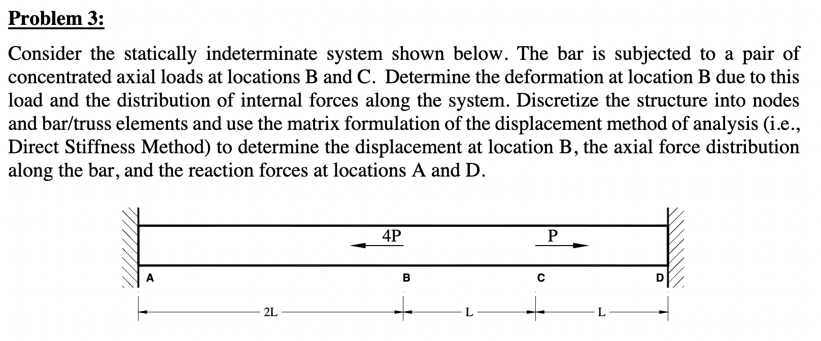 Problem 3 : Consider the statically indeterminate