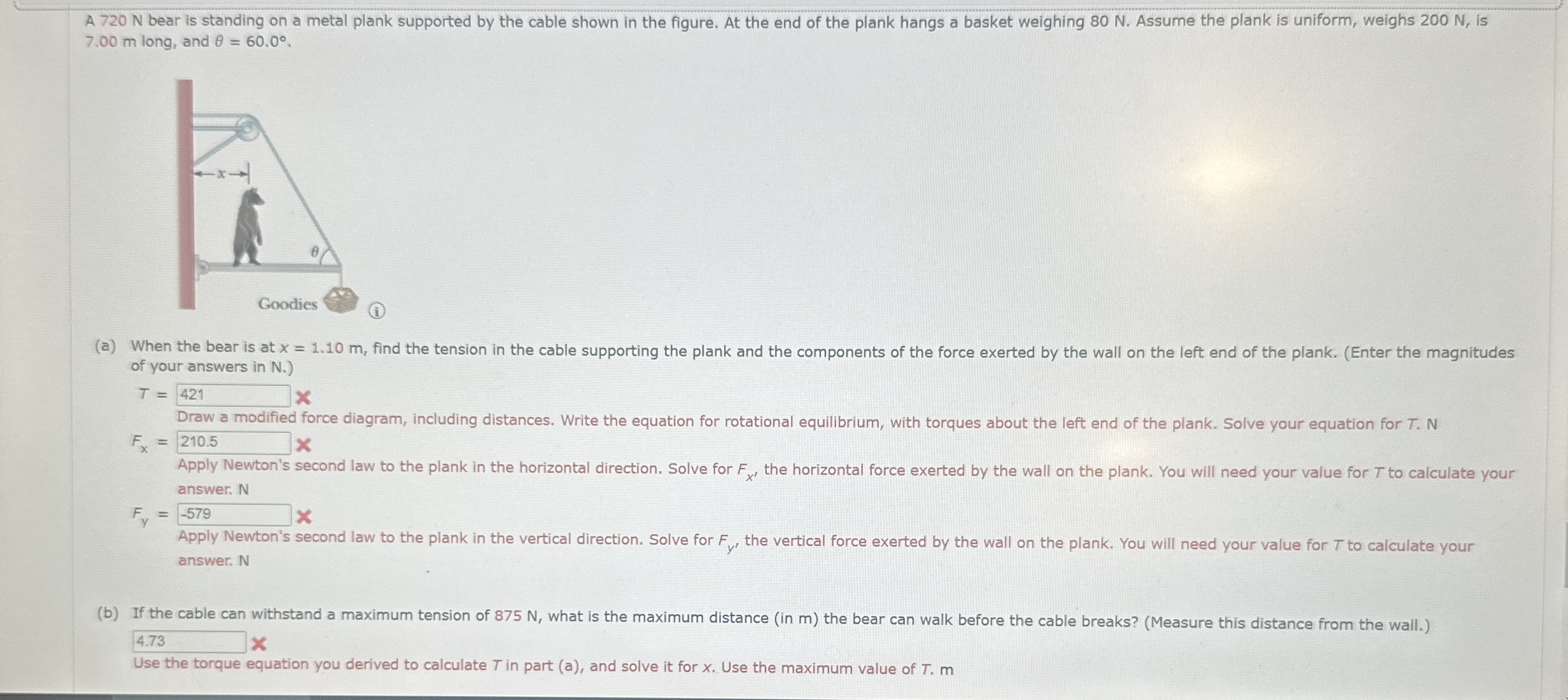 A 7 2 0 N bear is standing on a metal plank