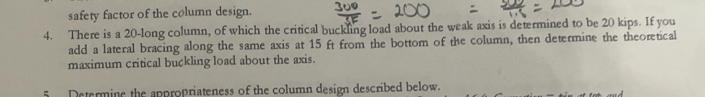safety factor of the column design. 4 . There is