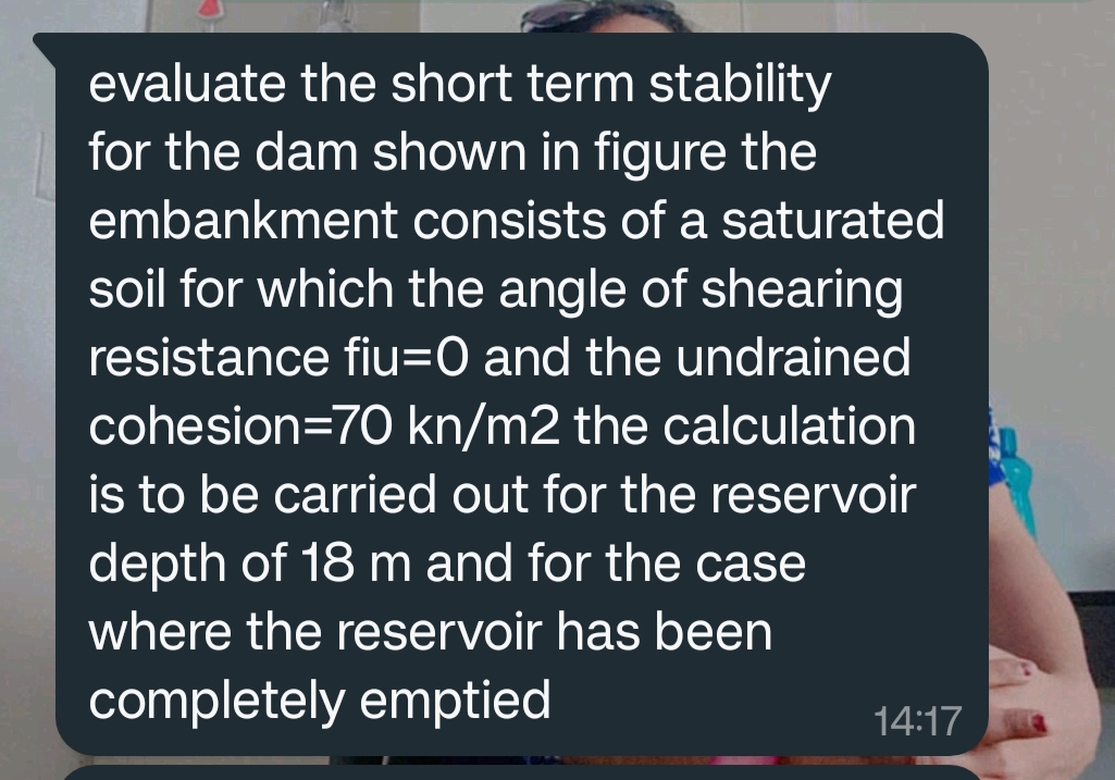 evaluate the short term stability for the dam