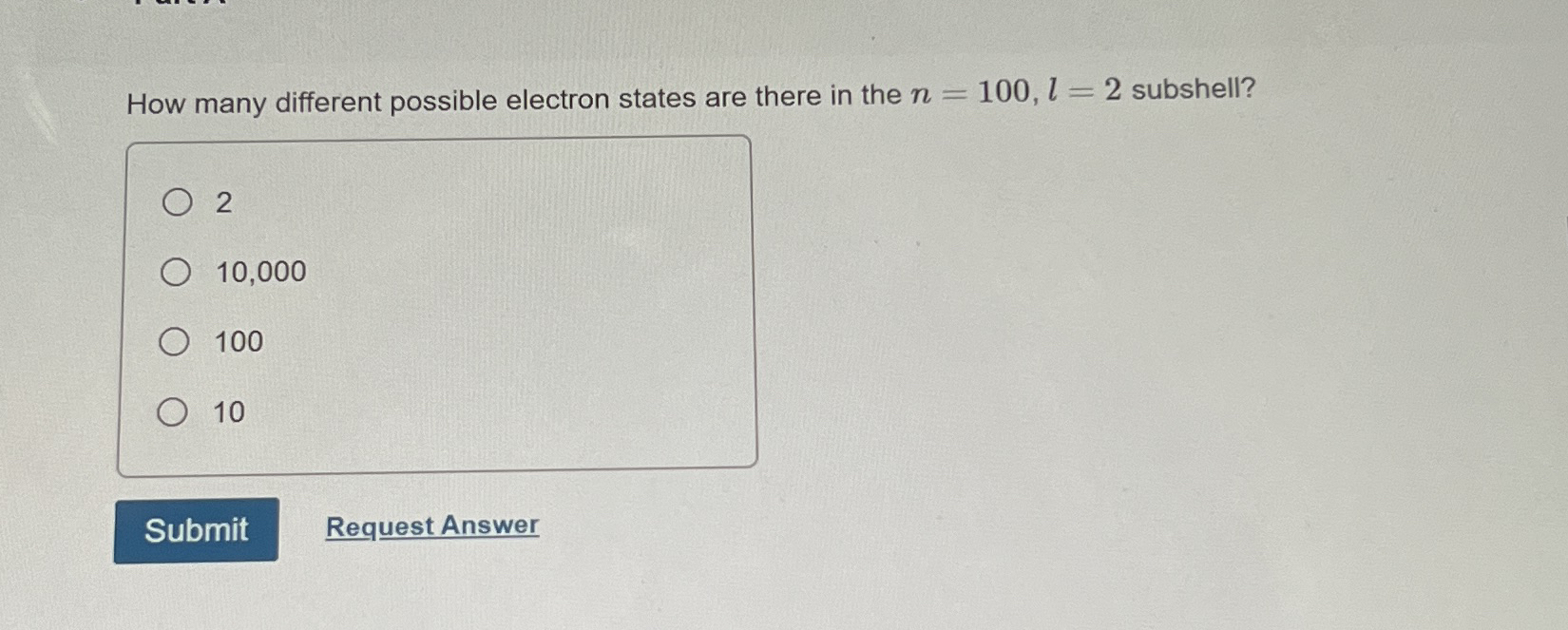 How many different possible electron states are