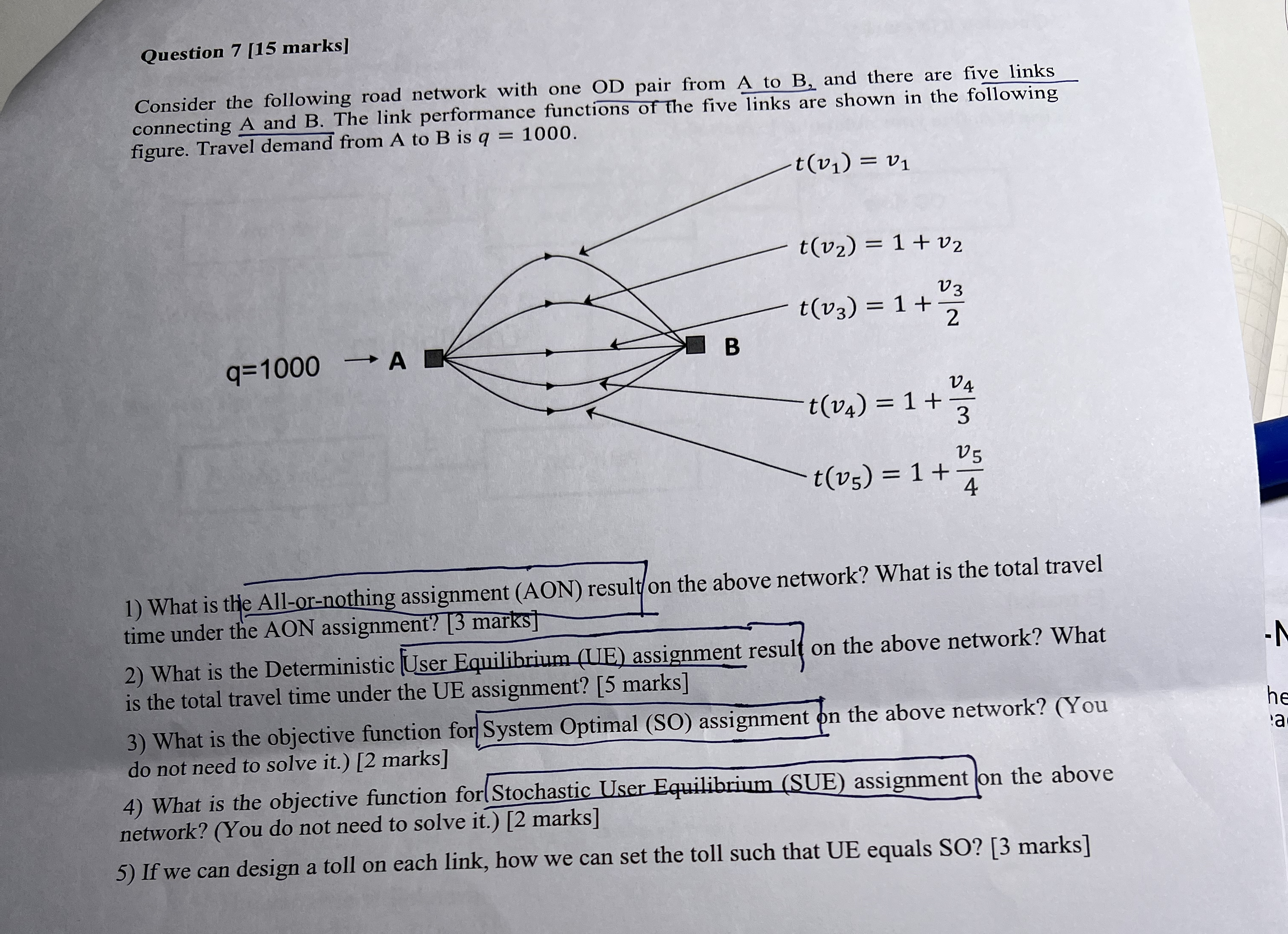Question 7 [ 1 5 marks ] Consider the following
