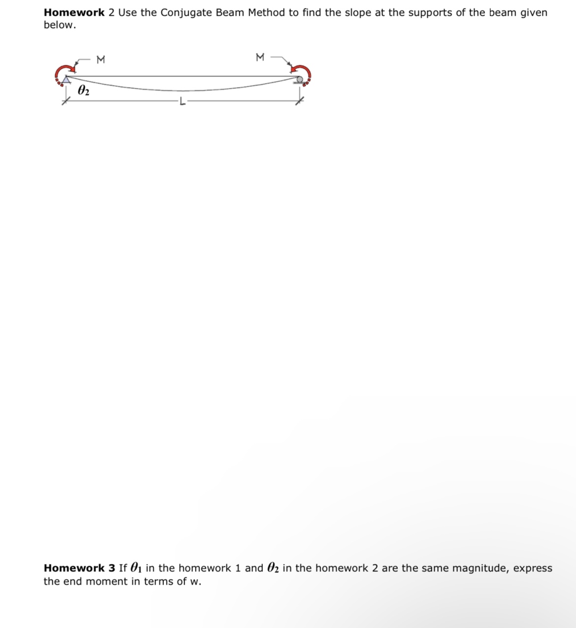 Homework 2 Use the Conjugate Beam Method to find