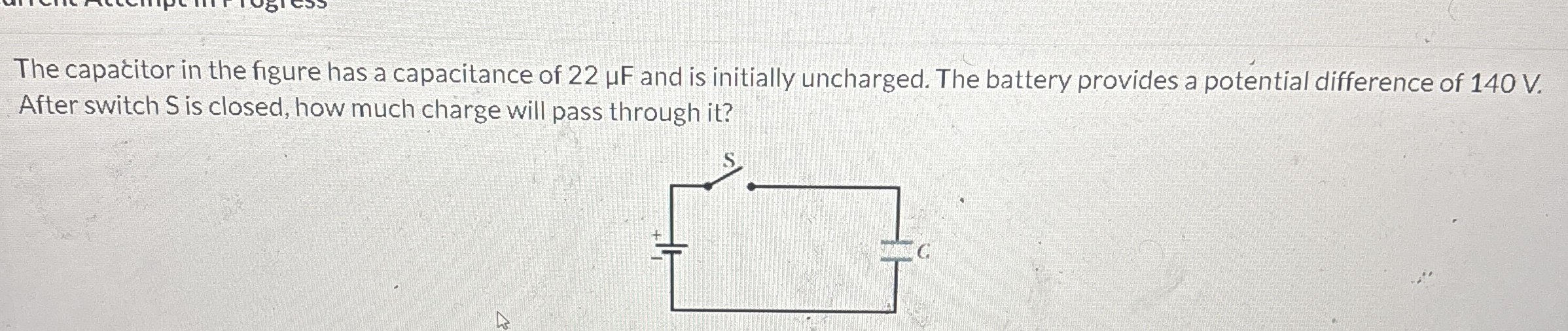 The capacitor in the figure has a capacitance of