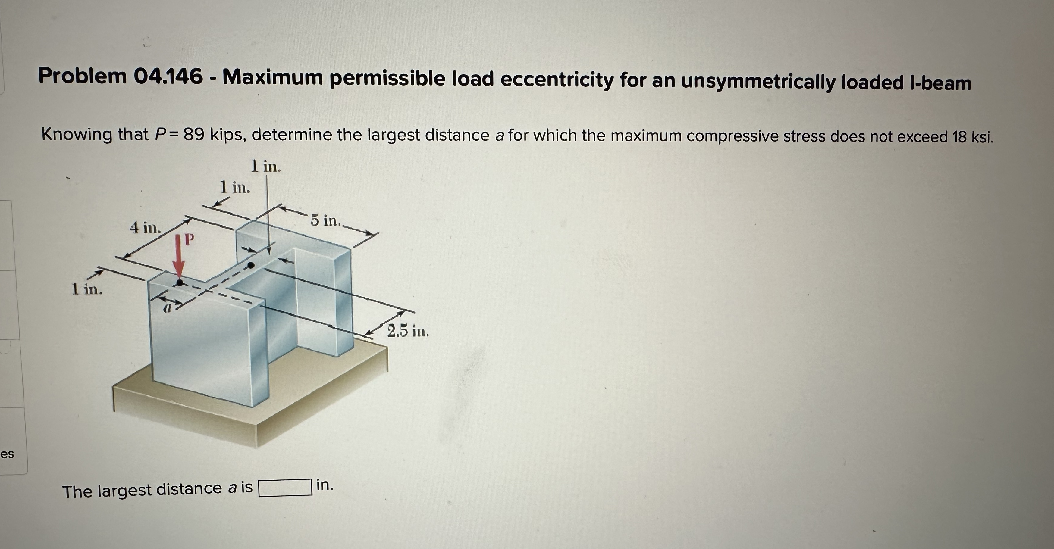 Problem 0 4 . 1 4 6 - Maximum permissible load