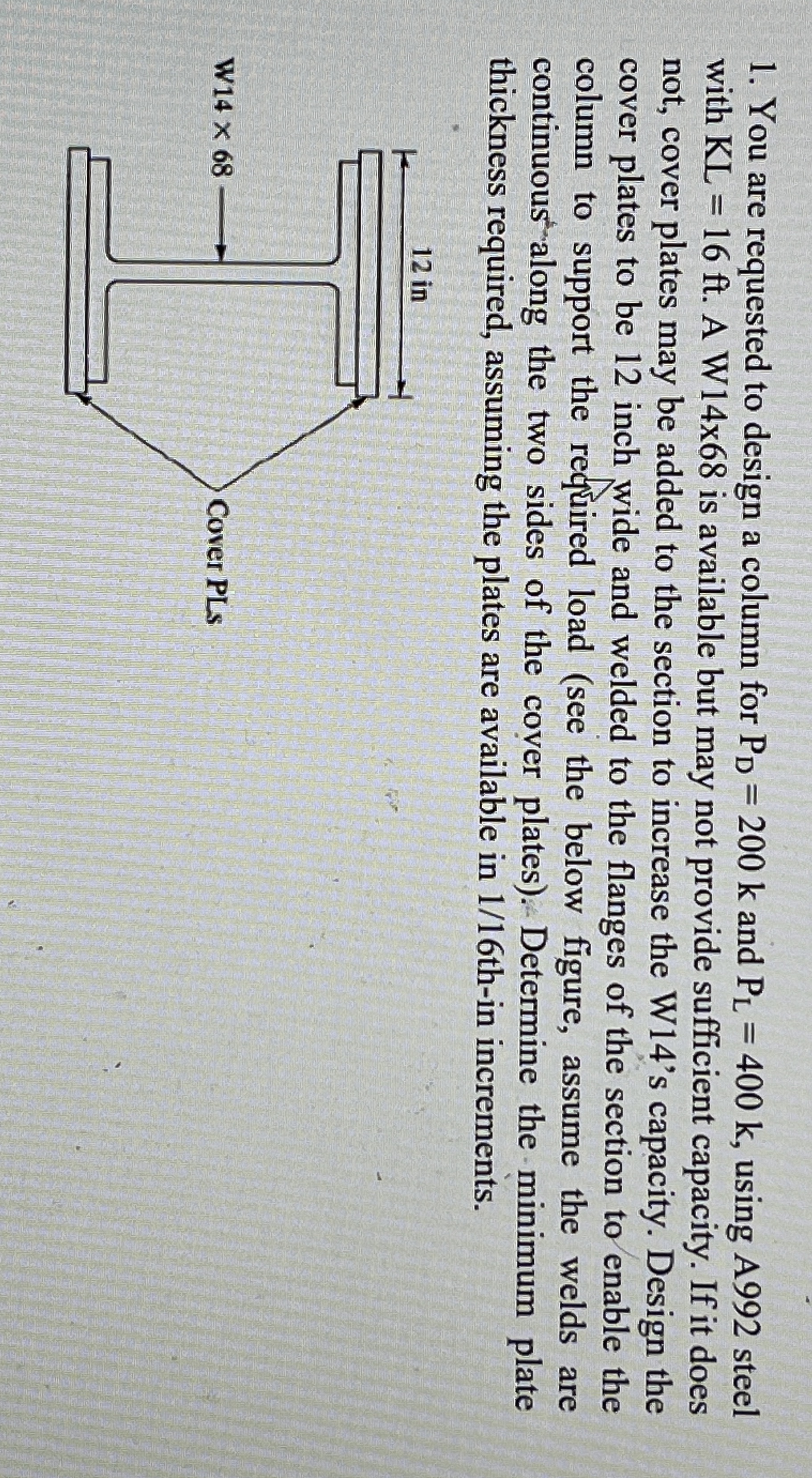 You are requested to design a column for P D = 2