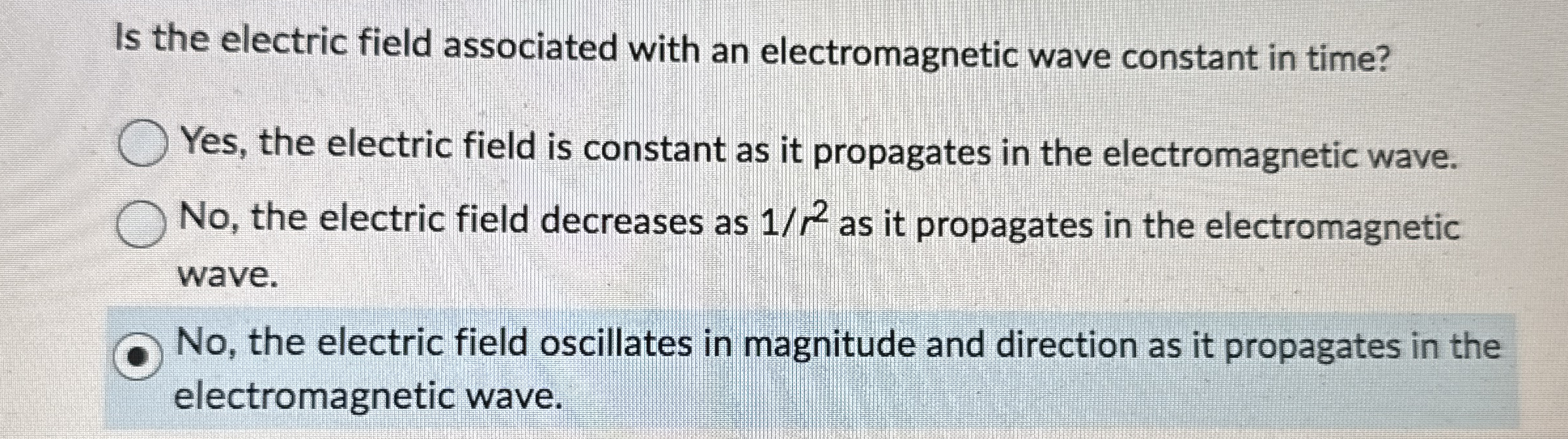 Is the electric field associated with an