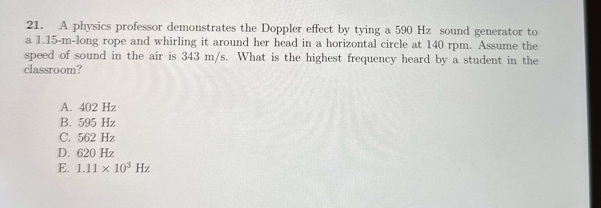 A physics professor demonstrates the Doppler