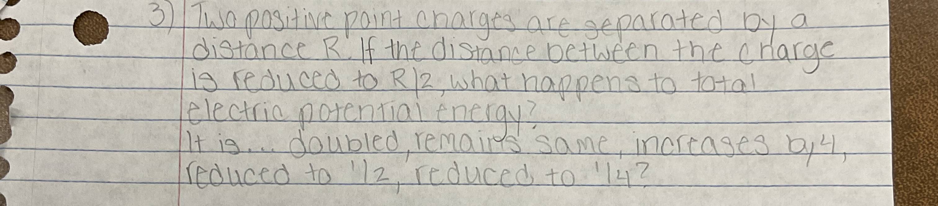 Two positive point charges are separated by a