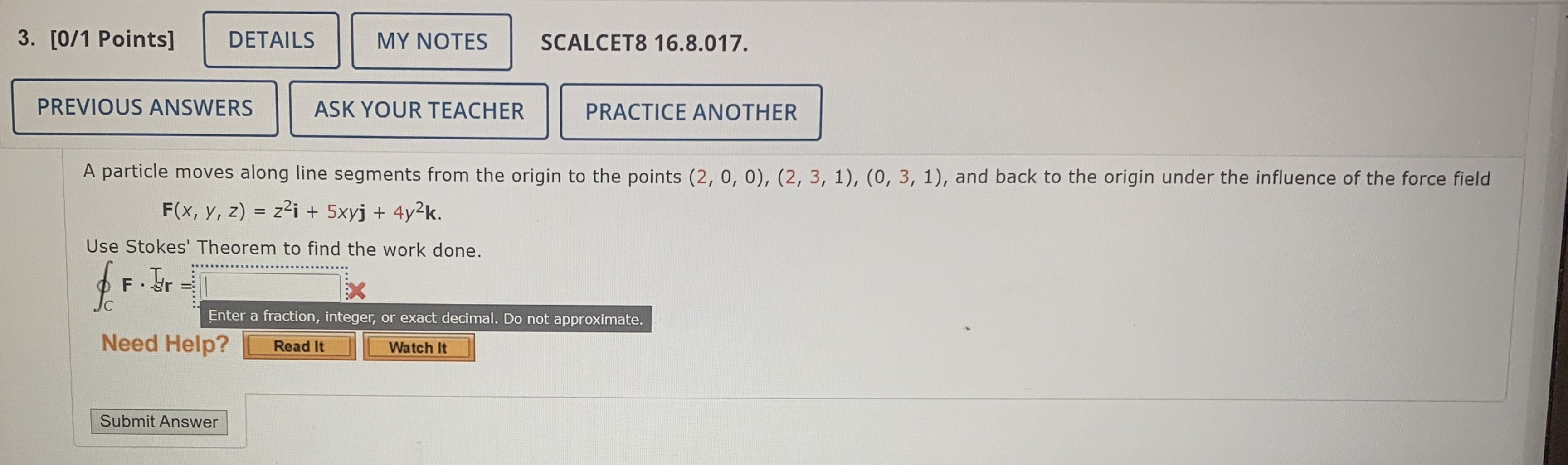 [ 0 / 1 Points ] SCALCET 8 1 6 . 8 . 0 1 7 . A