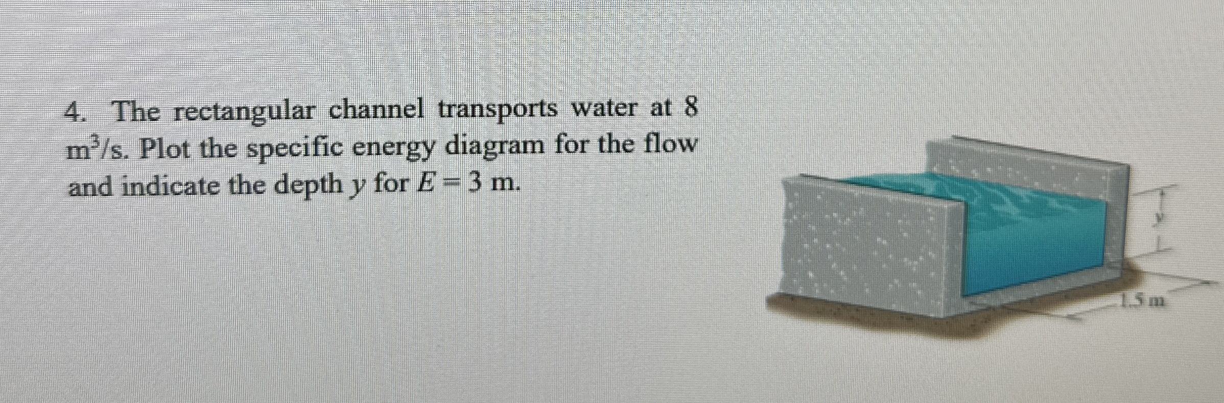 The rectangular channel transports water at 8 m 3