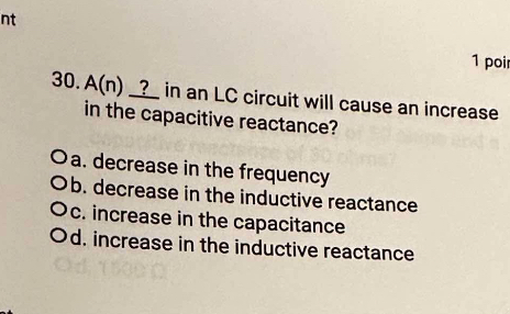 1 poir 3 0 . A ( n ) ? in an LC circuit will