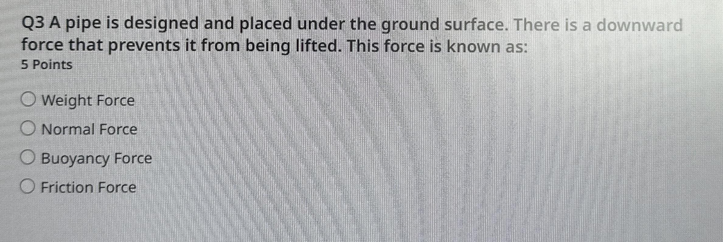 Q 3 A pipe is designed and placed under the