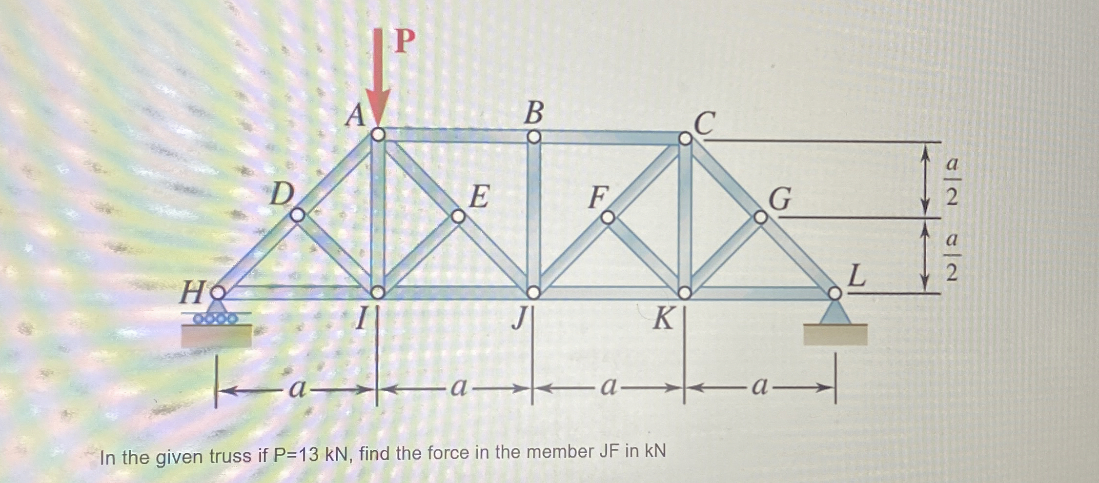 In the given truss if P = 1 3 k N , find the
