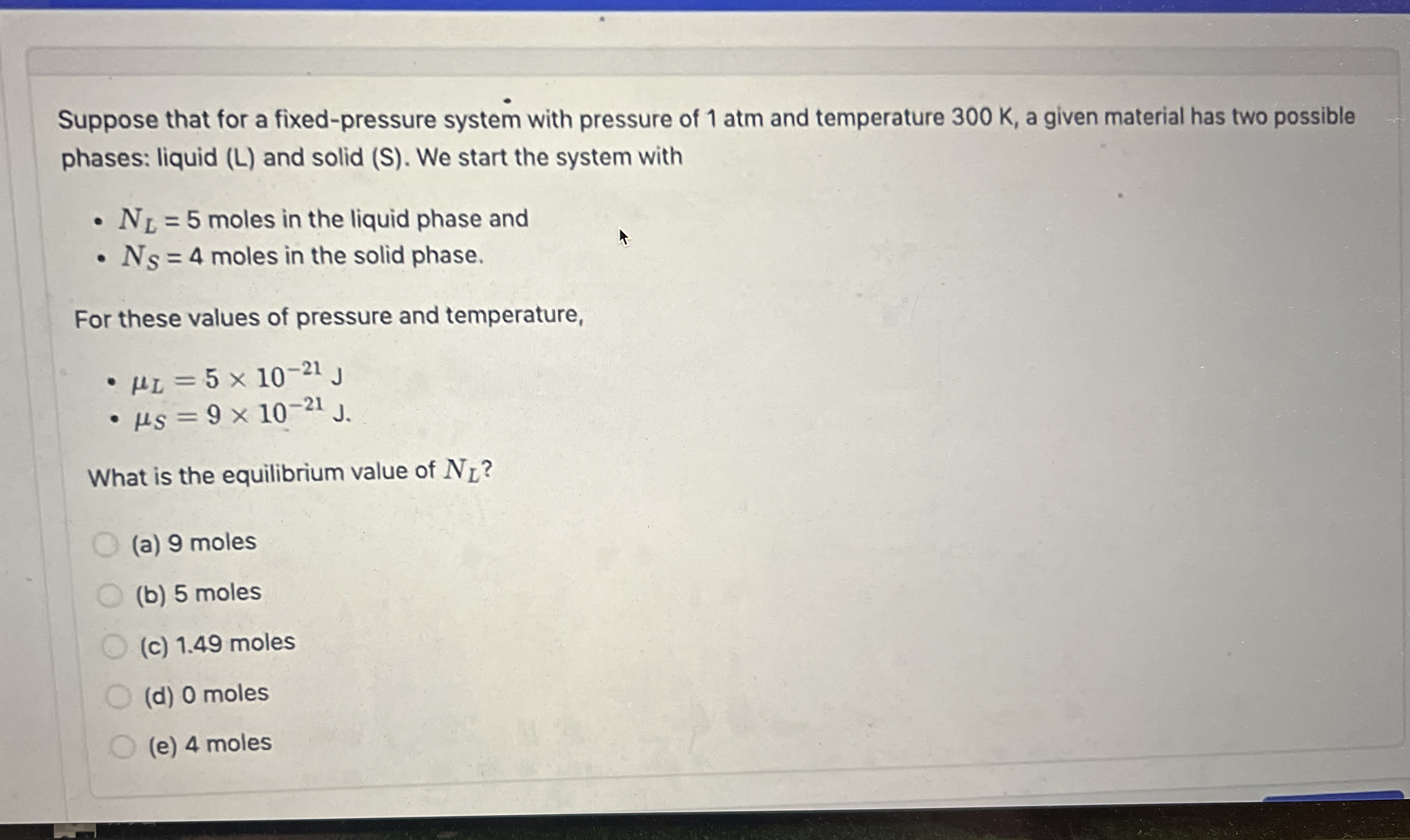 Suppose that for a fixed - pressure system with