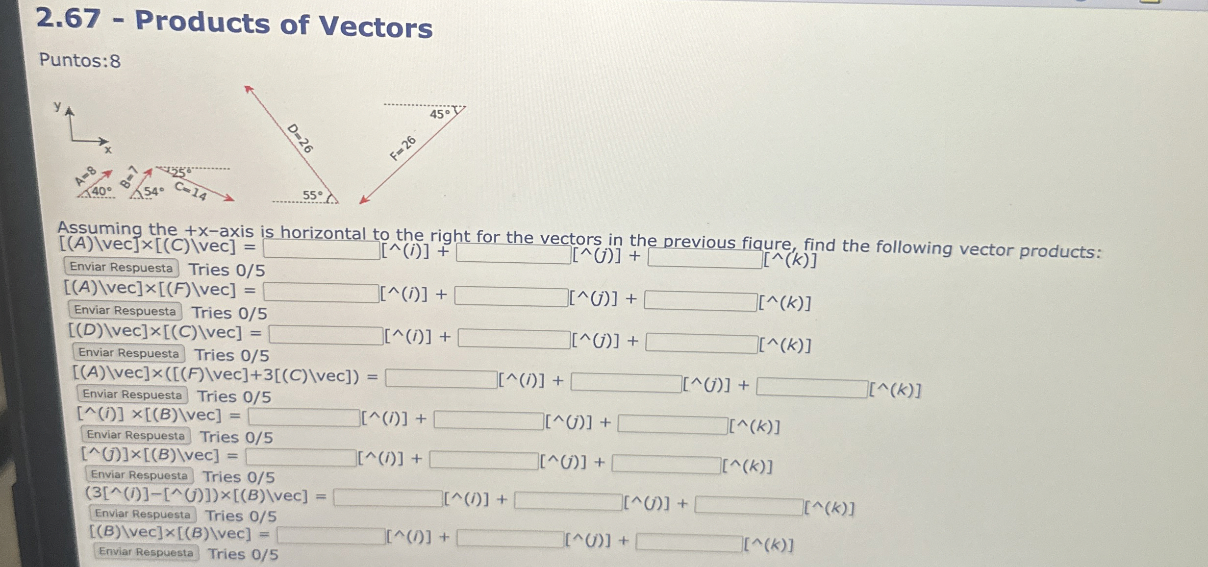 2 . 6 7 - Products of Vectors Puntos: 8 Assuming