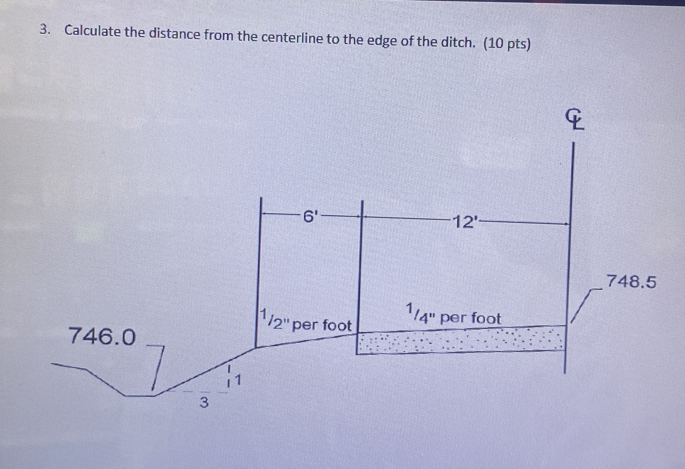 Calculate the distance from the centerline to the