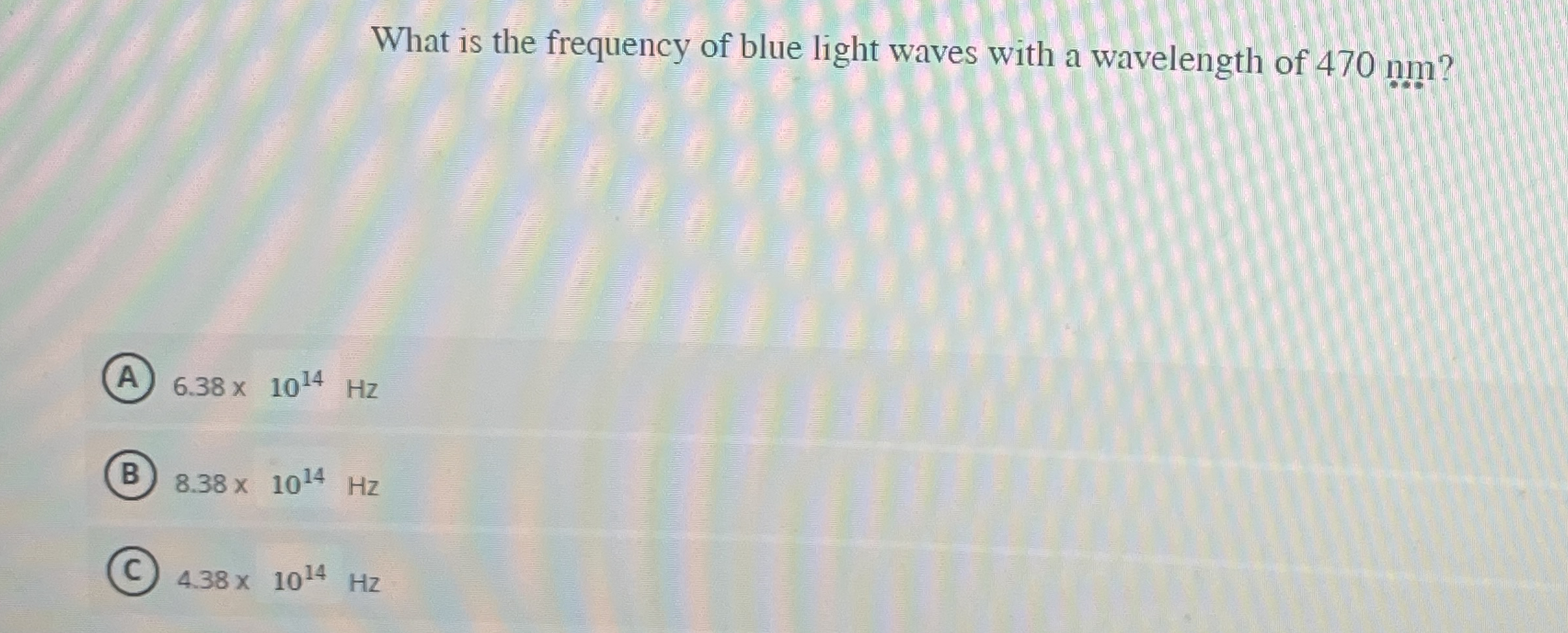 What is the frequency of blue light waves with a