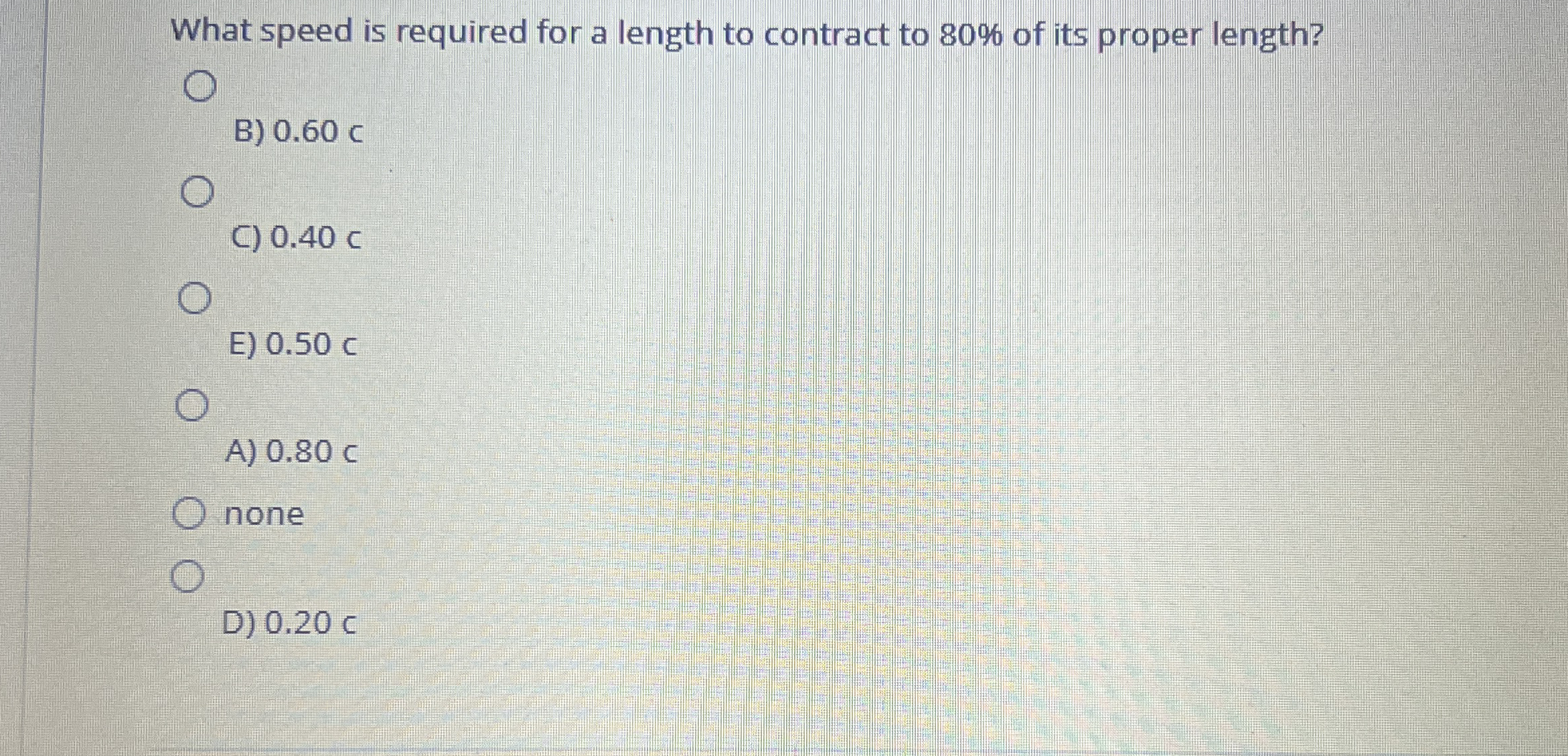 What speed is required for a length to contract