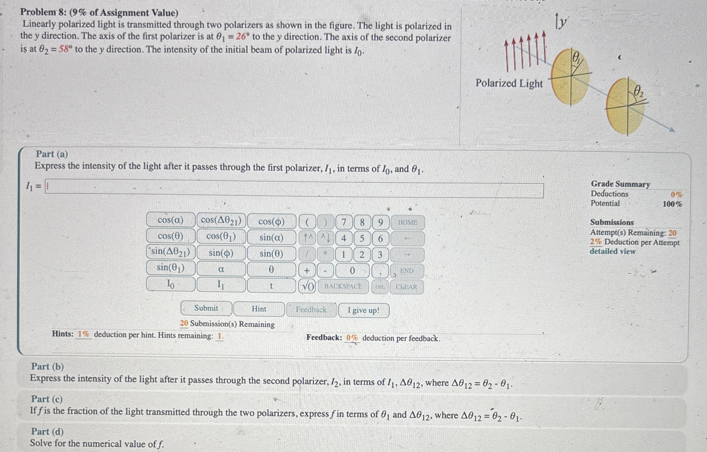 Problem 8 : ( 9 % of Assignment Value ) Linearly