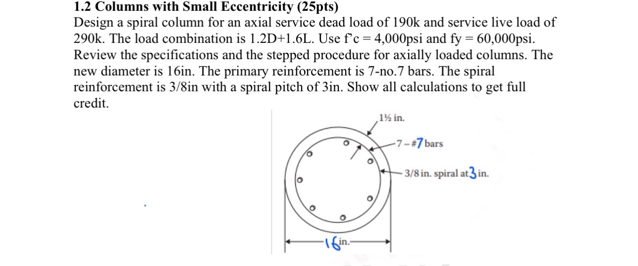 1 . 2 Columns with Small Eccentricity ( 2 5 pts )