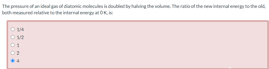 The pressure of an ideal gas of diatomic