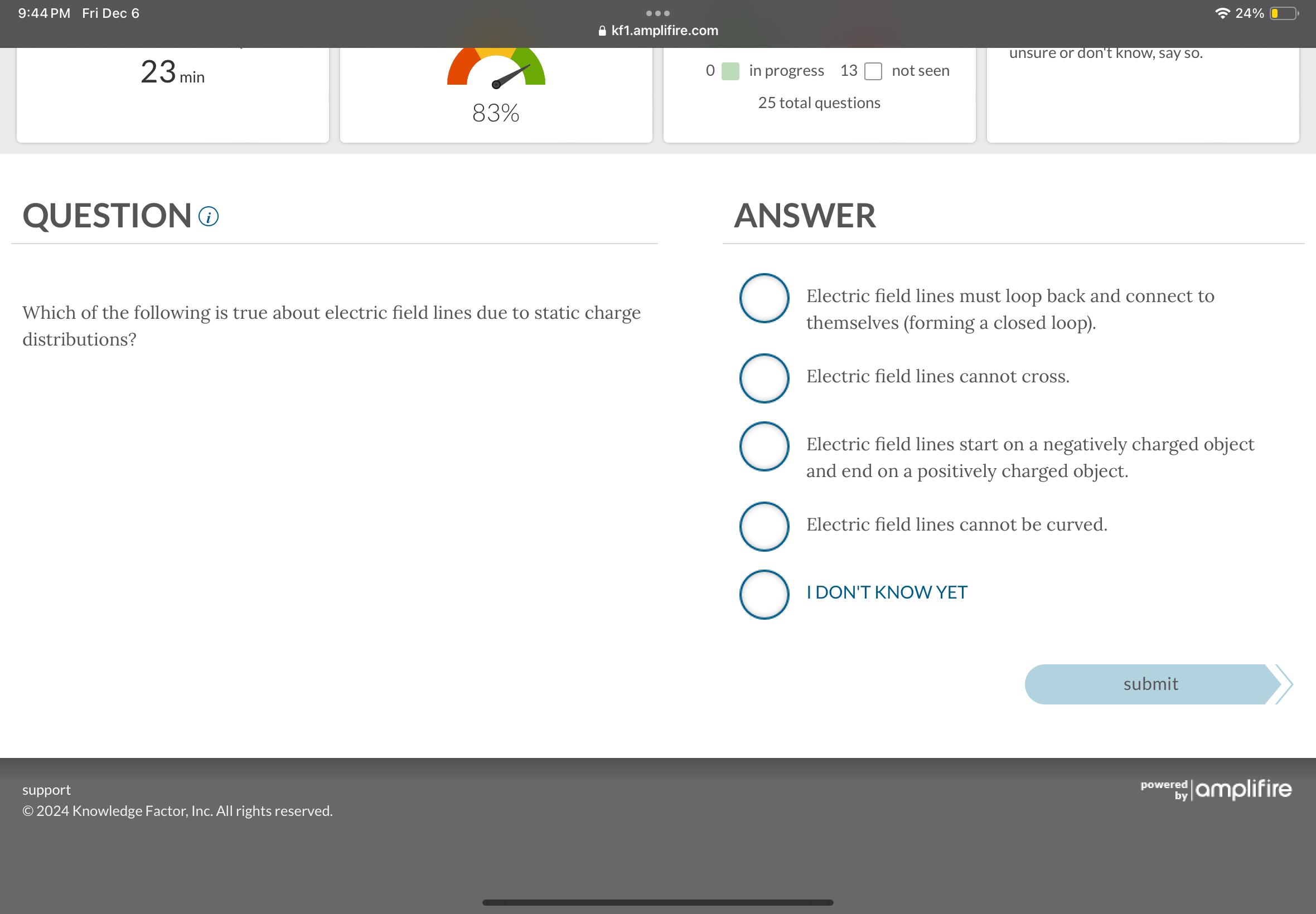 9 : 4 4 PM Fri Dec 6 2 4 % 2 3 min kf 1 .